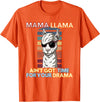 Mama Llama Designs Mama Llama Mom Funny Saying Cute Design For Men Women Kids T-Shirt - Orange