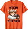 Animal Sleepwear & Night Pajamas Kids Women Men Highland Cow, Nightgown Official Sleepshirt Nightshirt Sleep T-Shirt - Orange