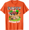Matching Farm Theme Birthday Shirts By PDQA Daddy of The Bday Boy Farm Animals Matching Farm Theme T-Shirt - Orange
