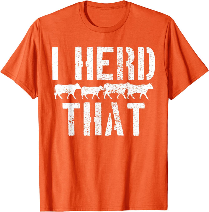 Daneisyista Vintage Cow Beef Butcher Farmer Gift T-Shirt - Orange