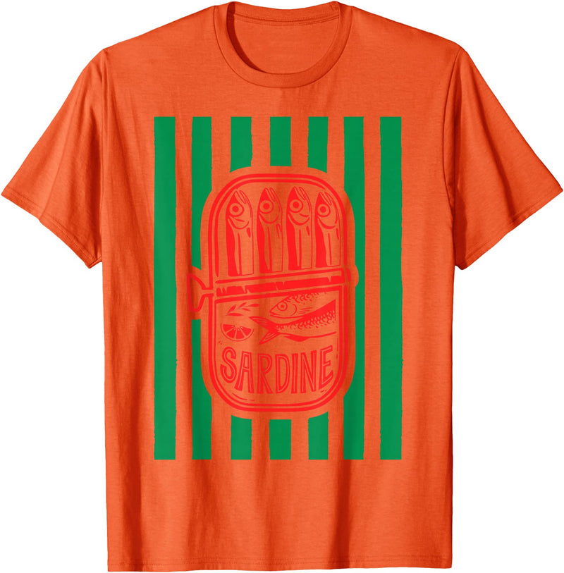 Sardines aesthetic coastal sardine Tinned Fish Tee Les Sardines fisherman aesthetic coastal sardine Tinned Fish T-Shirt - Orange
