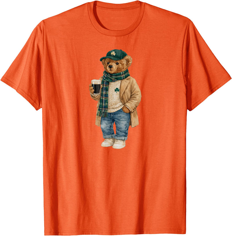 Lucky Teddy Bear St Patricks Day Irish t -shir t Lucky Teddy Bear St Patricks Day Irish T-Shirt - Orange