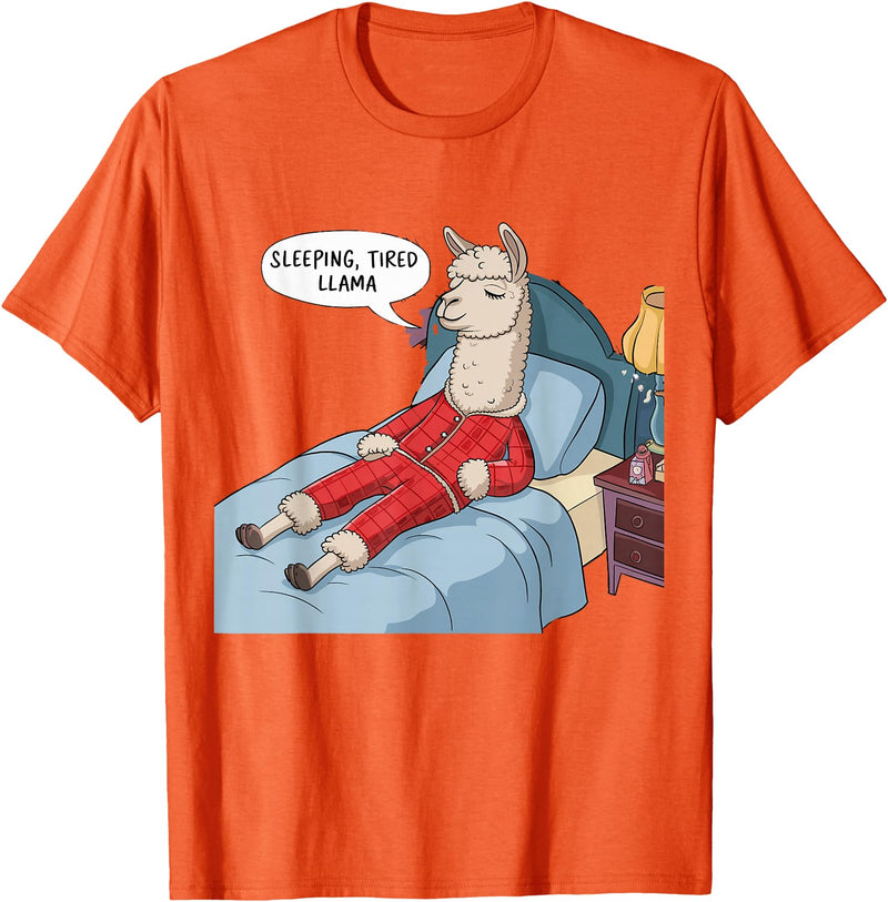 Alpaca shirt Family Llama Pjs Clothes Alpaca Llama with Red Buffalo Plaid Pajamas Girl Boy Llama T-Shirt - Orange