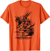 Cute Rabbit Lover Bunny Graphic T-Shirt (Slate Grey) in Orange