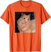 Hamster Meme Peace Sign Funny Pet Owner Trendy T-Shirt - Orange