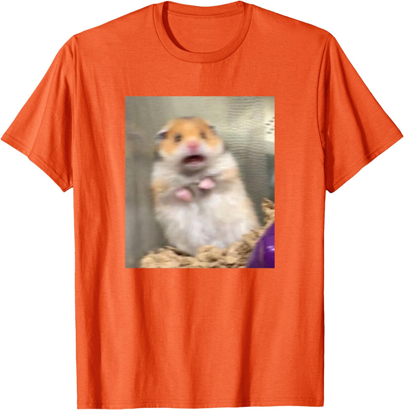 Scared Hamster Meme Funny Pet Owner Dank Trendy T-Shirt - Orange