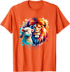 Christian Clothing Lion And Lamb Christian Art Lion And Lamb Geometric Christian Clothing T-Shirt - Orange