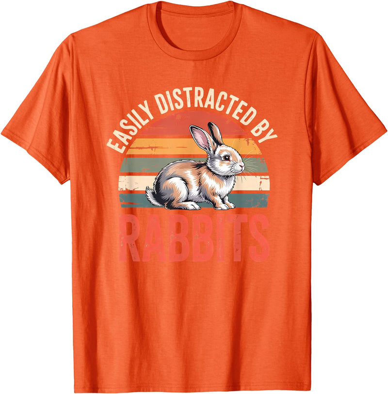 Cute Rabbit Lover Bunny Graphic T-Shirt in Orange