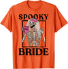 Halloween Spooky Bride Bridesmaid Skeleton Bachelorette T-Shirt - Orange