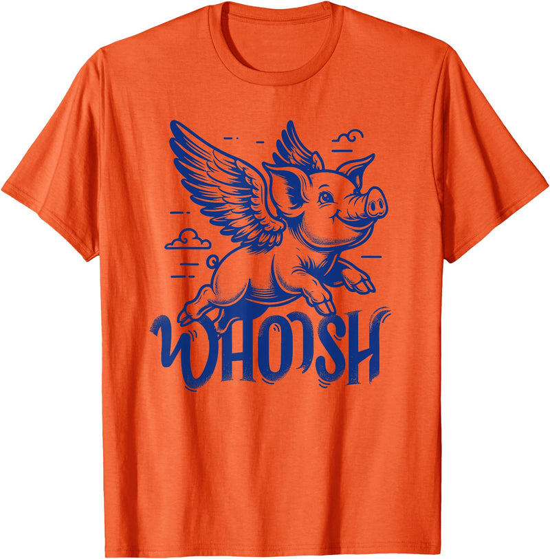 Lustige Schwein Schweinchen Liebhaber Geschenkidee Flying Pig Pig with Wings 90s Graphic T-Shirt - Orange
