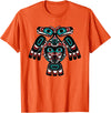 Tribal America Alaska Native American Indian Tlingit Eagle Bear Clan Spirit T-Shirt - Orange