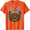 Easter Shirts Women Men Kids Children Easter Gift Easter Bear Face Bunny Ears Eggs Cute Animal Men Women Kids T-Shirt - Orange
