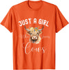 Just A Girl Who Loves Cows Tee Just a Girl Who Loves Cows Funny Cute Cow for Girls Women T-Shirt - Orange