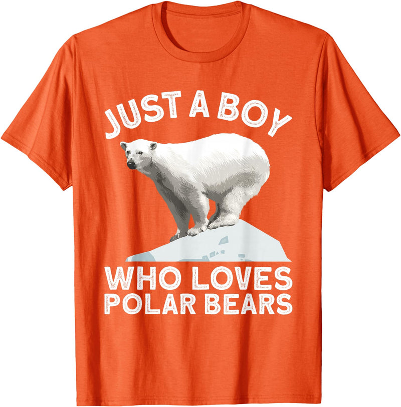 Polar Bear Gift Polar Bear Accessories & Stuff Cool Polar Bear For Boys Kids Polar Bear Lover Arctic Animal T-Shirt - Orange