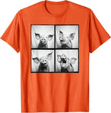 Piglet Farm Nature Photography Men Women Kids Happy Pig Face Portrait Hog Farmer Funny Farm Animal T-Shirt - Orange