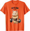Hamster Muscle Training with Barbell Shrug Bar Fitness Gym T-Shirt - Orange