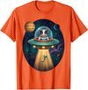Cow Astronaut Alien Abduction Space Apparel FUUNY Cow Astronaut UFO Abducting Alien Space Farm T-Shirt - Orange