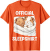 Cute Sleeping Guinea Pigs Pajama Official Sleepshirt Sleeping Guinea Pig Animal Lovers Pajama T-Shirt - Orange