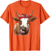 teestatic Farming Cow licking his nose with bandana funny theme T-Shirt - Orange