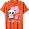 Birthday Gifts for Girls by Content Design Studio Birthday Girl 8 Panda Pink Balloons T-Shirt - Orange