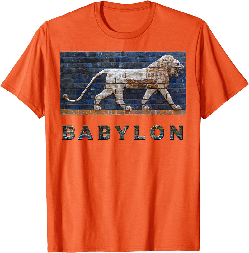 G.Y Production Kids Unisex Black Lion Print T-Shirt - Orange