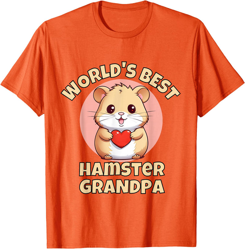 Cute World's Best Hamster Grandpa Grandfather T-Shirt - Orange