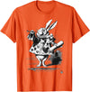 Cartoon Easter Bunny Alice in Wonderland - White Rabbit T-Shirt in Orange