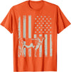 American Bull Riding Cowboy 4th of July USA Flag Proud Patriotic Cattle Bull Cow Farmer Lover American Flag T-Shirt - Orange