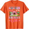 Cow First Birthday Girl Family Cousin Of The Birthday Girl 1St Birthday Cow Farm Family T-Shirt - Orange