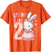 Rabbit Princess Children's Birthday 2 Years Girl Pink T-Shirt in Orange