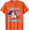 Funny Guinea Pigs Outfits Cavy US Flag 4th Of July Father's Day Guinea Pig Dad T-Shirt - Orange
