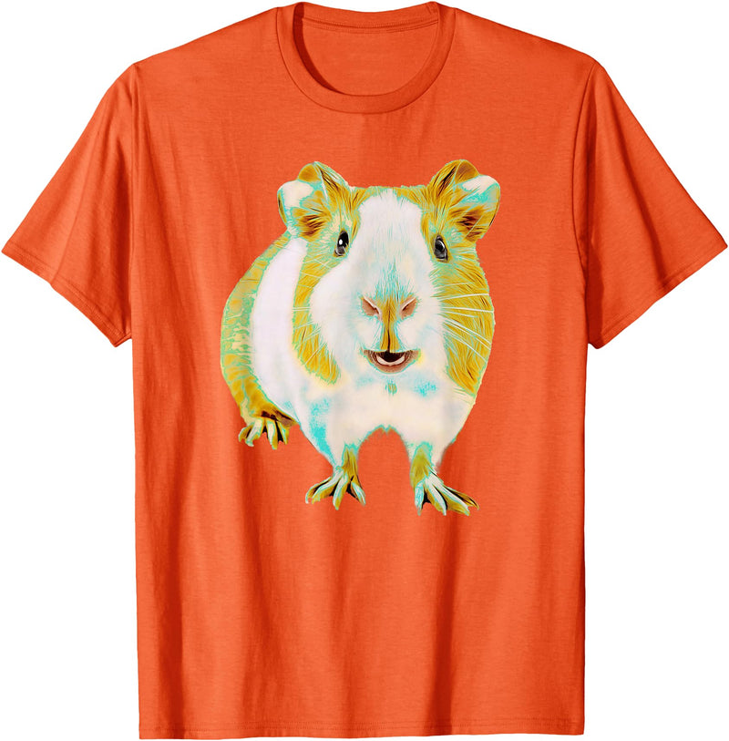 Animals at Play Guinea Pig Shirt Funny Guinea Pig for Men Women Animal Lover T-Shirt - Orange