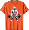 Fitness Polar Bear Gymer Bodybuilder Workout Gym Polar Bear Deadlift Weightlifting T-Shirt - Orange