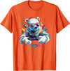 Colorful artistic polar bear gamer animal motifs Gaming Polar Bear Colorful Headset Art Gamer Polar Bear T-Shirt - Orange