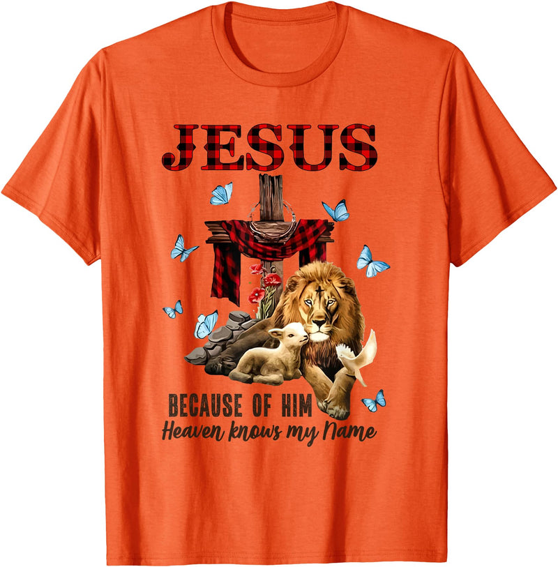 Unknow FAITH Jesus Lion Lamb Heaven Know My Name T-Shirt - Orange