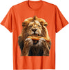 Animal Hotdog Design Lion Hotdog T-Shirt - Orange