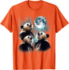 Funny Panda Bear Graphic Tees 3 Panda Moon Howling Panda Head Funny for Men, Women, Kid T-Shirt - Orange