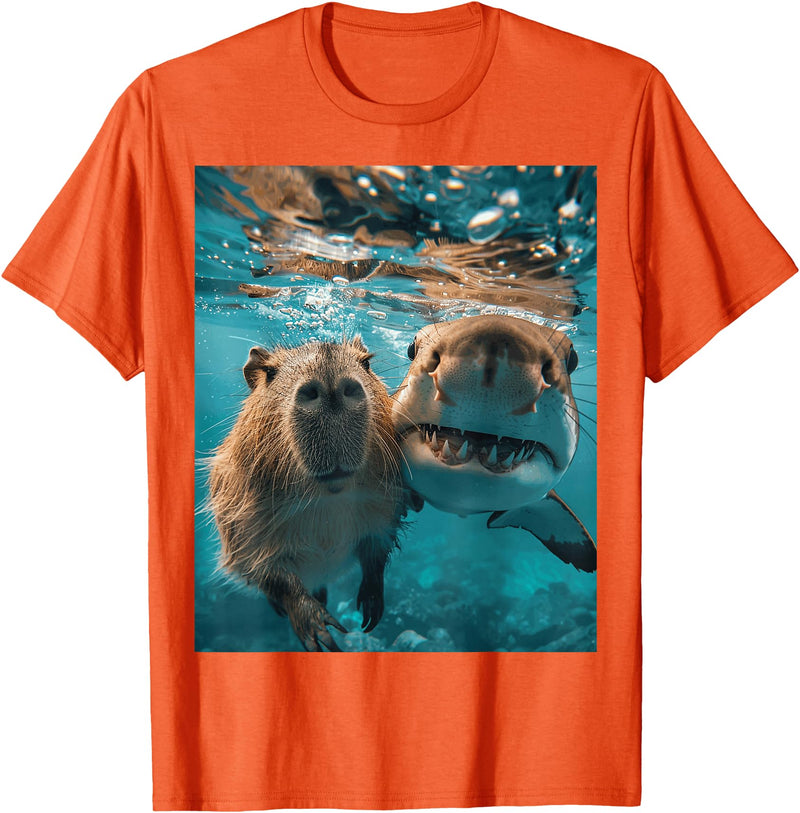 Funny Graphic Capybara Gift Ideas Funny Graphic Capybara T-Shirt - Orange