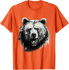 Forest Animal Art Bear Animal Art Portrait Wildlife Nature Artwork Drawing T-Shirt - Orange