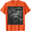 Highland Cow Selfie Alien UFO Apparel Graphic Tees Funny Highland Cow Selfie Alien UFO Gifts for Men Women Kid T-Shirt -