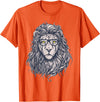 Wise Animal Cool Lion in Glasses Hipster Funny Nerd Humor T-Shirt - Orange