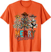 Cowboy Merry Christmas Tree Western Xmas Gifts Merry Christmas Trees Western Cowboy Buffalo Plaid Leopard T-Shirt - Orange
