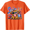 July 4th Highland Cow Farm Lovers America Tees 4th of July Highland Cow Patriotic Cow Farmer Men Women Kids T-Shirt - Orange