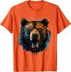 Forest Animal Art Bear Portrait Splash Forest Artwork Animal Lovers Motif T-Shirt - Orange