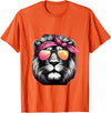 Fashionable Animals Wearing Pink Bandanas Lion Wearing a Pink Bandana Headband and Sunglasses T-Shirt - Orange