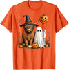 Fall Highland Cow Ghost Autumn Pumpkin Halloween Halloween Highland Cow, Spooky Highlander Cow Fall T-Shirt - Orange