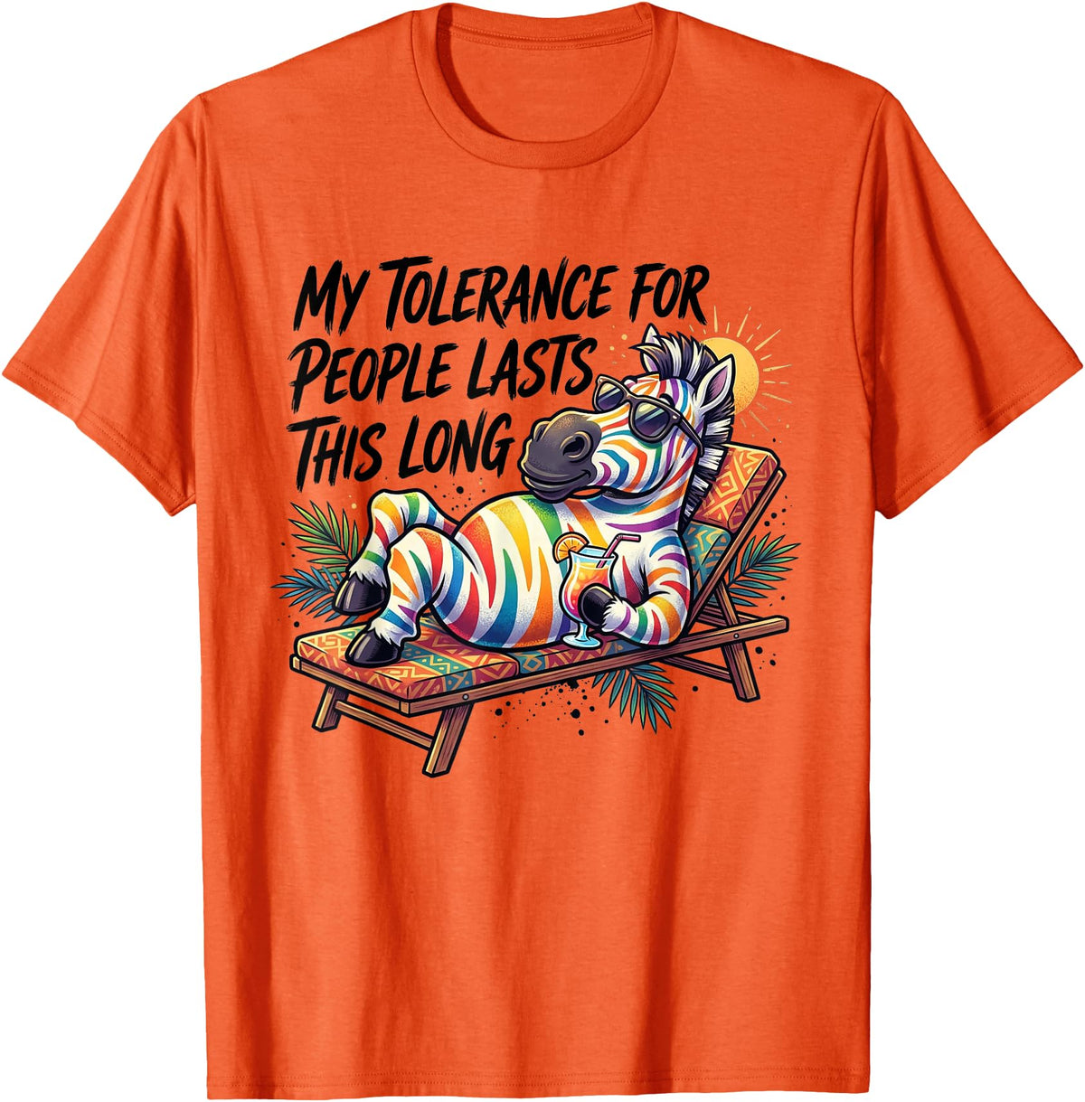 My Tolerance For People Lasts This Long Horse Tee My Tolerance for People Lasts This Long Funny Horse T-Shirt - Orange