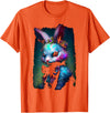 Creepy Nightmare Bunny Rabbit Silently Judges You T-Shirt in Orange