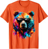 Funny Colorful Bear Lover Wildlife Colourful Bear with Sunglasses T-Shirt - Orange