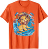 Cute Lion surfing gifts Cute Surfing Lion Riding the Waves T-Shirt - Orange